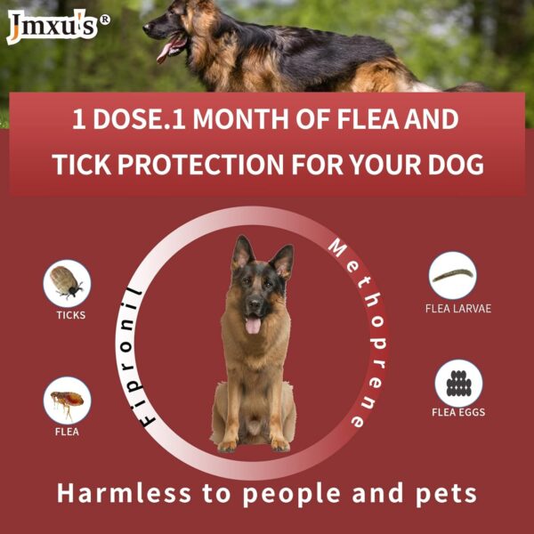 Flea and Tick Prevention for Dogs, X-Large Dog Flea & Tick Control with Fipronil, Long-Lasting & Fast-Acting Topical Flea & Tick Treatment Drops for Extra Large Dogs, 89 to 132 lbs, 3 Doses - Image 3