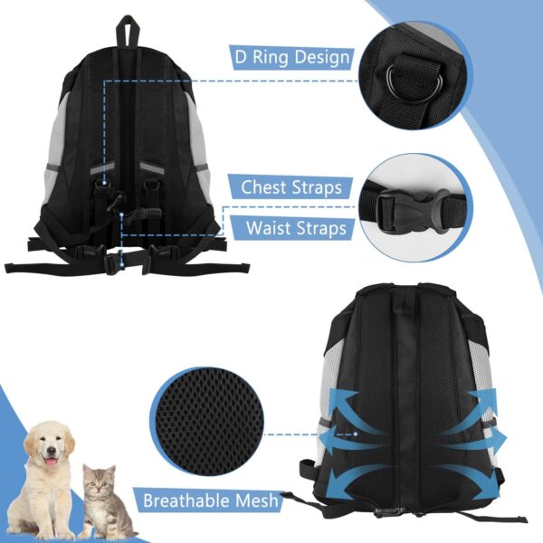 Dog carrier backpack dog carriers for small dogs Breathable head out Design with reflective safe Dog backpack carrier for Small Medium Dogs Cats - Image 5