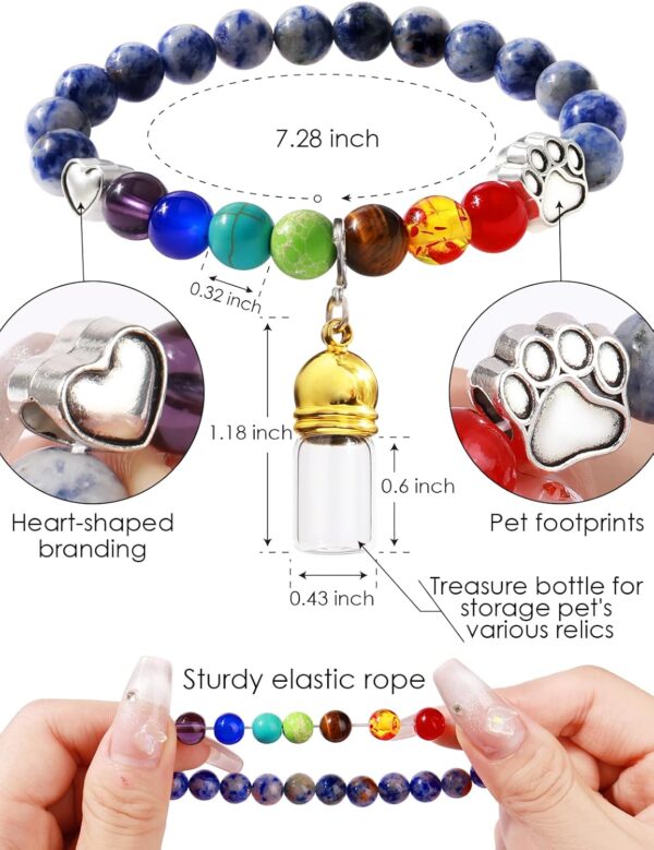 Pet Memorial Gift for Loss of Dogs Cat, Rainbow Bridge Glass Jar Bracelet, Cylinder Cat Dog Urn for Pet Ashes Cremation Keepsake Women and Men Who Dog Sympathy Commemorative Gift - Image 4