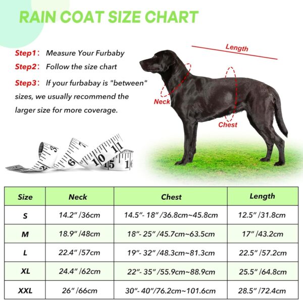 Reflective Dog Raincoat - Waterproof Dog Rain Jacket Hooded Poncho Lightweight Dog Rain Coat with Transparent Cap Brim (Small, Green) - Image 6