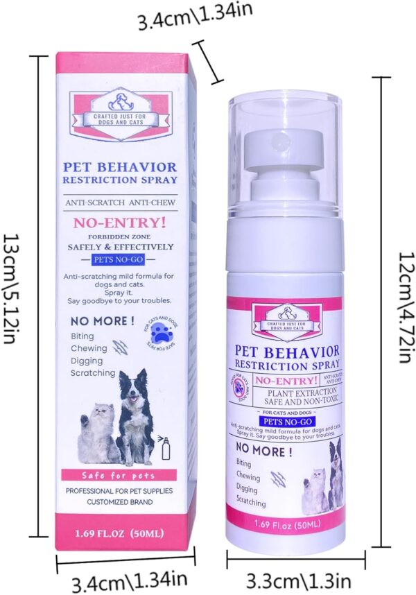 Pet Behavior Restriction Spray, Plant Extract Bitter Apple Spray for Dogs and Cats. No Chew, No Marking, No Lick, No Pee, Not Here Deterrent Spray - Image 7