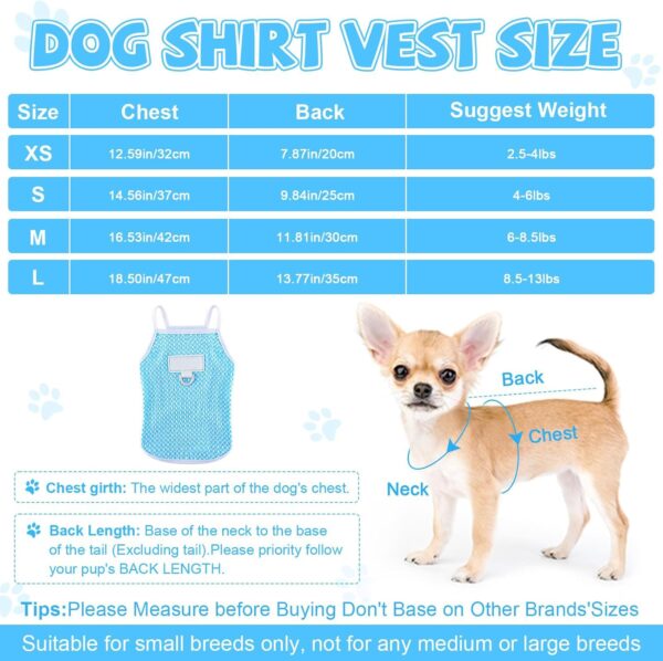 XS Dog Shirt Vest Spring/Summer Dog Shirts for Small Dogs Soft Cool Dog T-Shirt Dog Clothes Stretchy Suspenders Puppy Clothes for Chihuahua Yorkie Teacups - Image 6