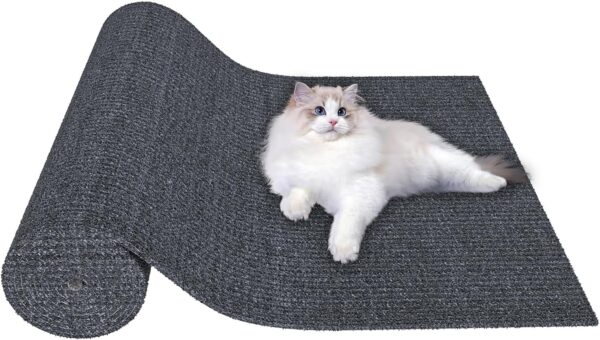 Cat Scratching Mat, 78.7"x15.8" Trimmable Self-Aadhesive Cat Scratch Carpet, Pad Replacement for Couch Furniture Protector, Cat Tree Shelves, Scratching Posts (Dark Grey)