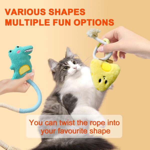 GXUANAN Anti-Bite Catnip Toy for Indoor Cats, Anxiety Relieving Chew Toy for Cats, Cleans Teeth, Promotes Digestion, Interactive Kicking Cat Toys (4 pcs), 20.86in - Image 7