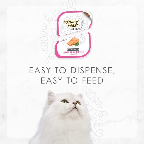 Purina Fancy Feast Gourmet Gravy Wet Cat Food, Petites Seared Salmon With Spinach Entree - (Pack of 12) 2.8 oz. Tubs - Image 8