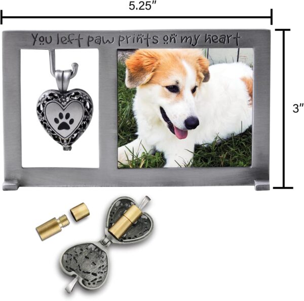 Cathedral Art Paw Prints on My Heart Pet Memorial Picture Frame, 2.25-inch by 2.5-inch photo, Silver - Image 7