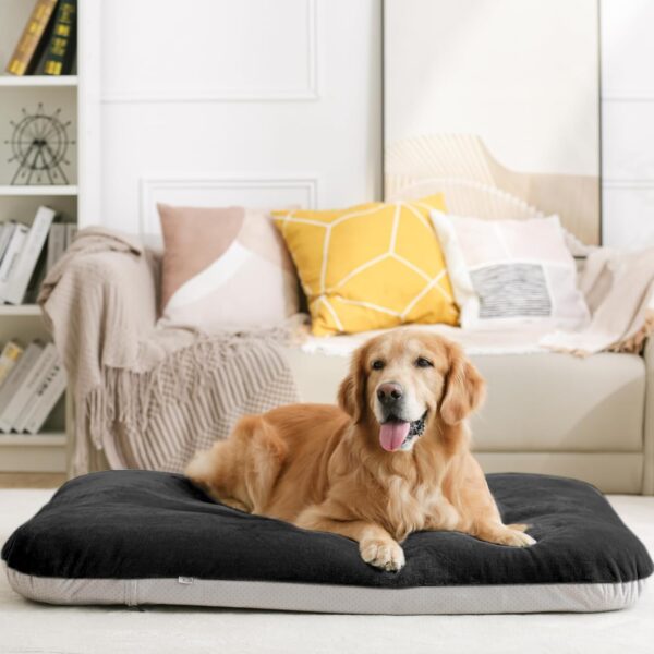 Magic Dog Super Soft Extra Large Dog Bed, 47 Inches Orthopedic Foam Dog Beds for XL Dogs, Jumbo Pet Bed with Anti Slip Bottom, Dog Sleeping Mattress with Removable and Washable Cover, Dark Grey - Image 4