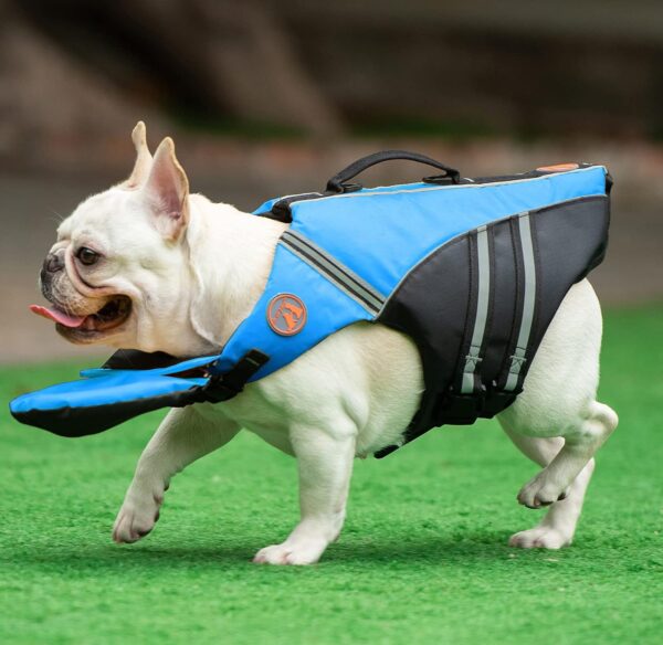 French Bulldog Life Jacket - Professional Dog Safety Vests for Swimming, Superior Buoyancy & Rescue Handle (Chest Girth: 17"-30" Weight: 17-28LB) (blue) - Image 6