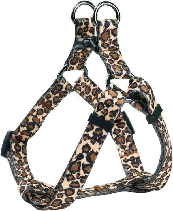 Leopard Pattern Basic Dog Halter Harness Leash Set, No Pull, Easy Wear for Medium Dogs.(M, Leopard Set) - Image 4