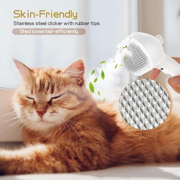 Pet Dog-Cat Steamy Hai-Brush Bath-Comb - 2-in-1 Functional Pet Hair Removal Tool and Bath Brush, Anti-Static to Remove Flying Hair, Suitable for Both Long and Short-Haired Pets - Image 4