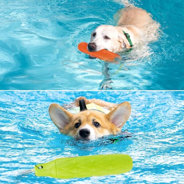 2PCS Floating Dog Toys for Water Fetch, 11.8” Dog Water Toys, Interactive Dog Toys, Dog Pool Float Toys, Outdoor Dog Toys with Rope, Dog Floats for Pool, Dog Throw Toy for Small Medium Large Dogs - Image 7