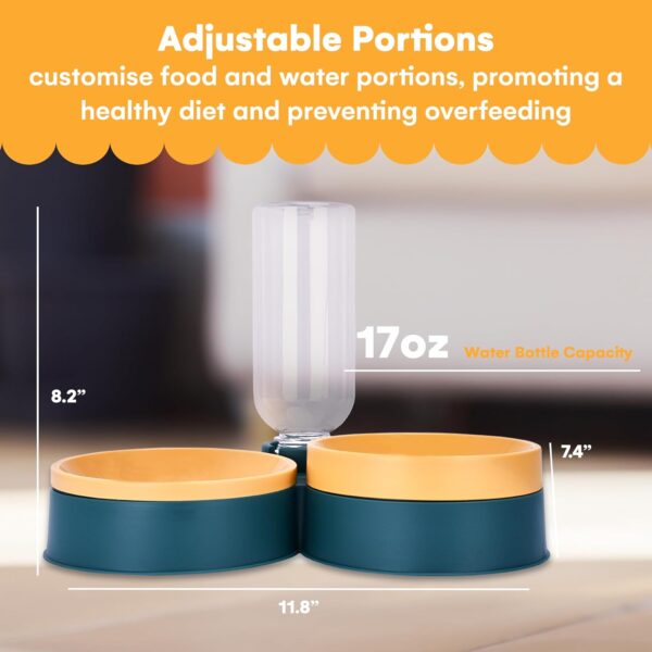 Noa Store Pet Food & Water Dispenser - 2-in-1 17oz Gravity-Fed Bowl for Dogs & Cats - Easy to Refill/Clean - Compact, Stylish Design - Keep Your Pet Hydrated & Fed on The Go - Orange, 8.2"x11.8"x7.4" - Image 4