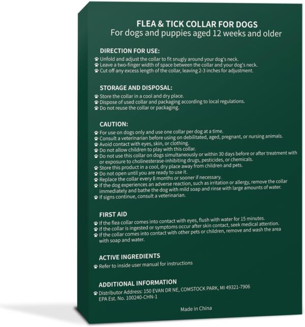 4 Pack Flea Collar for Dogs, Flea and Tick Collar for Dogs Red & White, 32 Months Flea and Tick Prevention for Dogs, Dog Flea and Tick Treatment, Water-Resistant & Adjustable Dog Flea Collar - Image 2