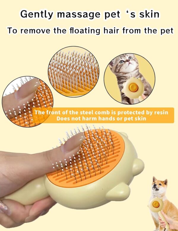 Cat Brush,Dog Brush, Pet Hair Cleaner Brush,Pet Grooming Cat Dog Brush,Pet Comb-Cat Comb for Kitten Massage Removes Loose Fur-Cat Grooming Brush Long Short Hair Cats Dogs Pet Brush (Green) - Image 3