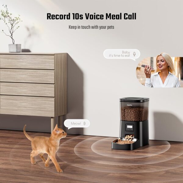 Automatic Cat Food Dispenser: Automatic Cat Feeder- 4L Timed Pet Feeder 1-6 Meals Portion Control for Cat& Small Dog| Auto Cat Feeder Freshness and Safety Dry Food with 10S Voice Record - Image 3