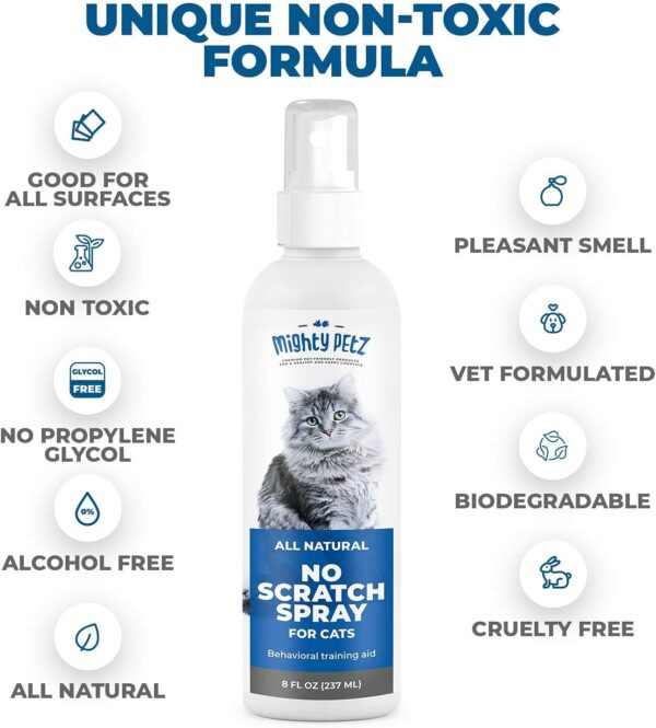 Mighty Petz Cat Deterrent Spray - Cat Indoor Repellent for Furniture, Plants, Couch Protector. Safe, Non-toxic Anti Scratch Spray Made with Natural Ingredients: Vanilla Cinnamon, 8 oz - Image 3