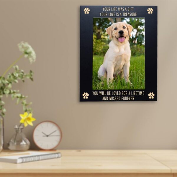 Pet Memorial Engraved Photo Frame, Pet Loss Gifts, Cat Loss Gift, Dog Loss Gift, Pet Bereavement Gift, Pet Sympathy Gift, Pet Loss Frame, Your Life Was a Gift, Your Love is a Treasure - Image 3