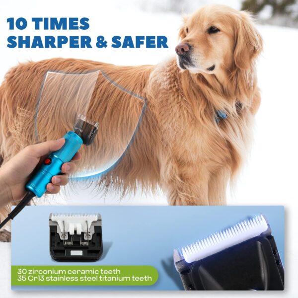 Pet Grooming Clippers 200W LuzRise (118'' Power Cord Plug-in, Stepless Speed Control, Low Noise< 50db, Heavy-Duty Commercial Grade, with Extra Blade & 2 Guide Combs of 4 Sizes, for Dog, Cat and More) - Image 5