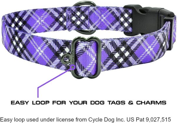 Max and Neo Plaid Pattern NEO Dog Collar - We Donate a Collar to a Dog Rescue for Every Collar Sold (Purple, Large) - Image 2