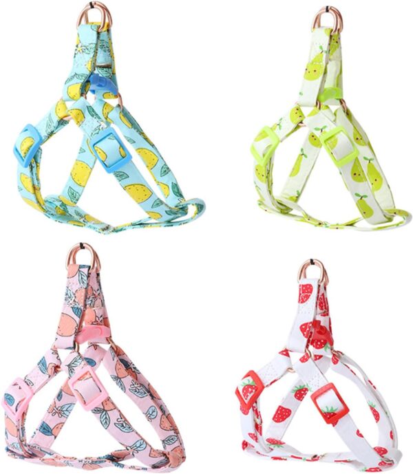 Cat Harness with Leash, Fruit Pattern Step in Dog Harness Vest, Adjustable Lightweight Pet Harness for Cat Puppy Small Dogs Avocado S - Image 4