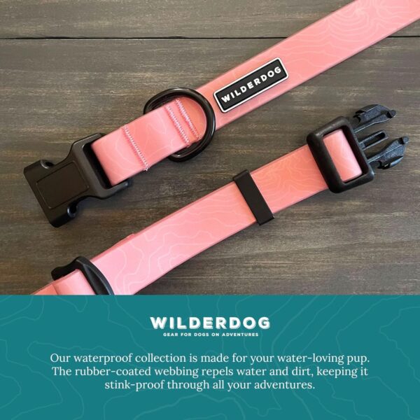 Wilderdog Waterproof Dog Collar - Repels Water & Dirt - Large 17"-24" - Guava - Image 6