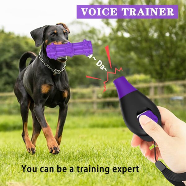 2-in-1 Dog Whistle Dog Training Clicker for Dogs Cats Birds Puppy Training (Black Purple) - Image 5