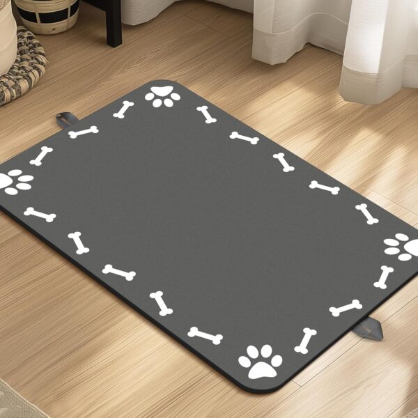 Pet Feeding Mat-Absorbent Dog Food Mat for Water Spill, Dog Mat for Food and Water Bowl, Quick Dry Dog Water Dispenser Mat, Dog Water Bowl Mat for Messy Drinkers, 12"*19"