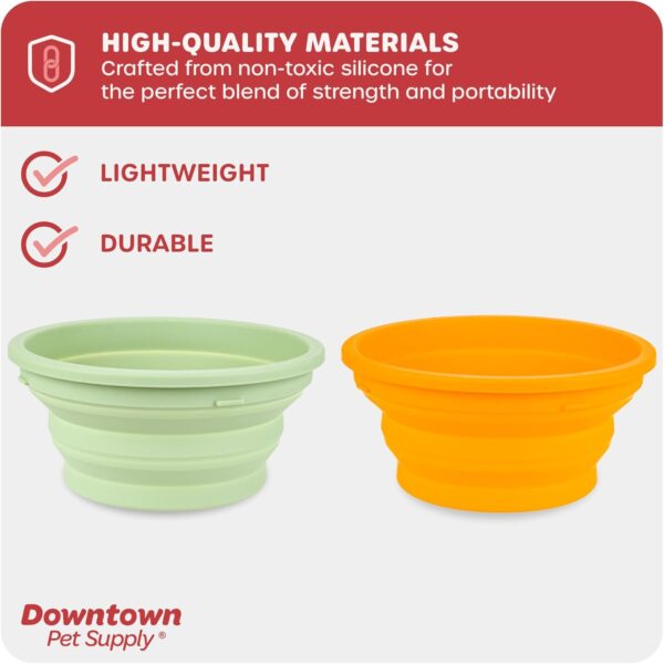 Downtown Pet Supply Replacement Dog Bowls, 4-Pack (5 Cup / 40 Ounce) for Elevated Feeders - Collapsible Silicone, Lightweight for Travel - Dishwasher Safe - Image 3