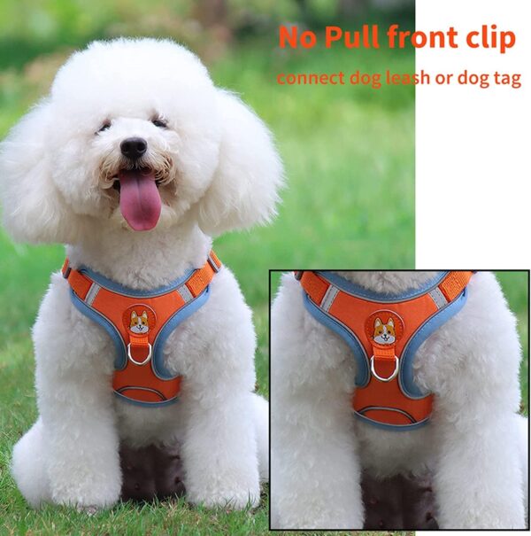 Dog Harness (Orange, S) - Adjustable No-Pull Harness for Small Dogs, Reflective, Soft & Breathable, Anti-Pull, 2 Leash Clips, Easy to Wear & Take Off, Ideal for Walking & Training - Image 7