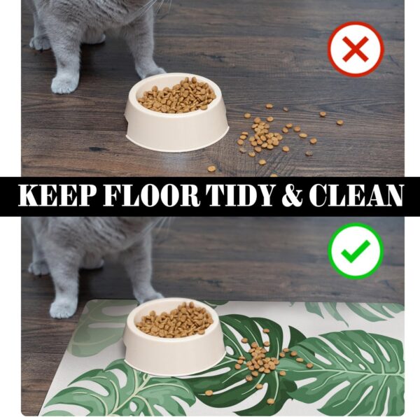 Dog Food Mats for Floors Absorbent, Pet Cat Food Mat - Quick Dry Dog Bowl Mats for Food and Water, Eco-Friendly Boho Pet Supplies - Image 4