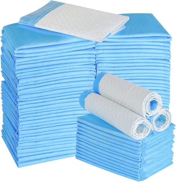 Disposable Puppy Training Pads 100 Count Pee Pads for Dogs, Cats, Rabbits and Guinea Pigs Waterproof Super Absorbent Odour Locking 13” x 18”