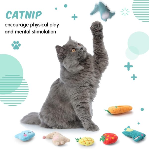 20 Pieces Catnip Toys for Indoor Cat Plush Cat Chew Toys Lovely Kitten Catnip Toys Cat Toys Kitten Entertaining Interactive Cat Toys for Cat Kitten (Lovely) - Image 3