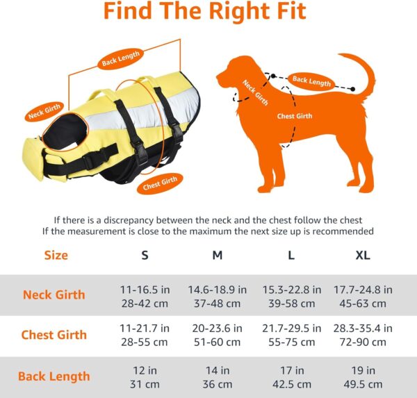 Amazon Basics Dog Adjustable Life Jacket with Reflective Stripes, Yellow, Medium - Image 2