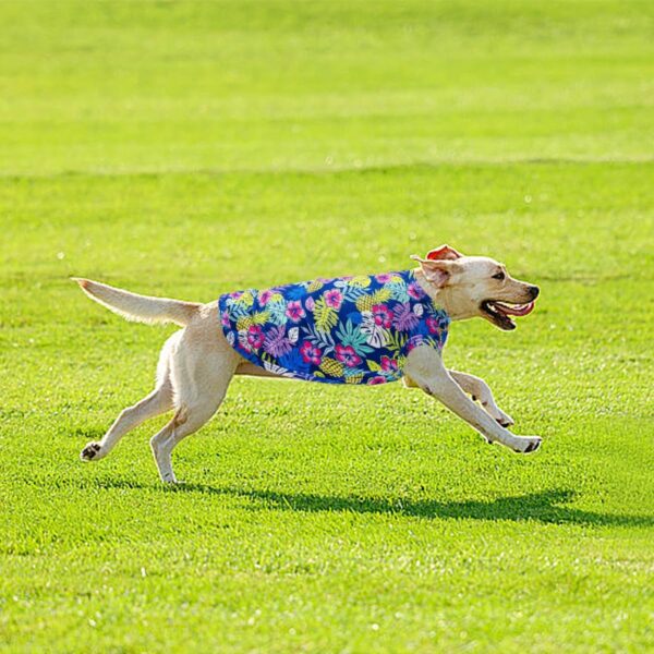 PET SHOW 4 Pack Dog Hawaiian Shirts Doggies Tank Top Tee Floral Printed Puppy Shirt Breathable Sleeveless Cats Dogs T-Shirts Pet Cool Clothes for Small Medium Dogs SkyBlue Blue Pink Black (Large) - Image 7