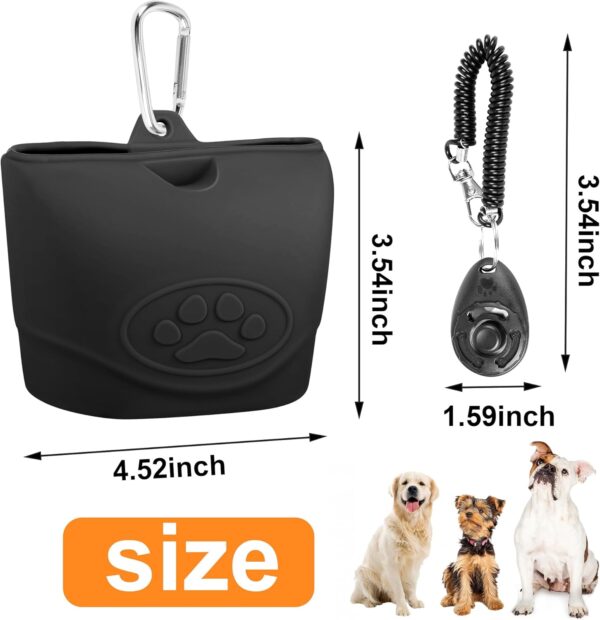 1PCS Dog Clicker Training Portable Pet Walking Bags for Dogs and Cats - Silicone Dog Treat Pouchches Zipper Design, Easy to Clean, Odorless, Moistureproof - Ideal for Travel and Training - Image 6