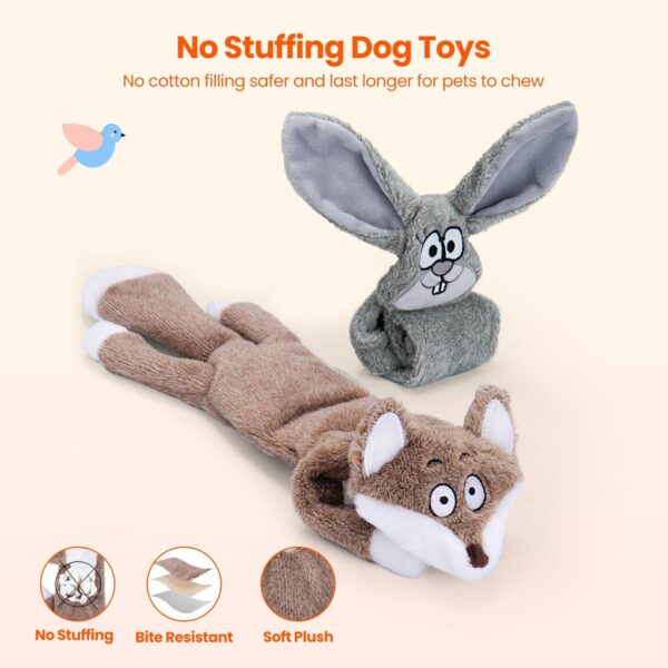 HGB Squeaky Dog Toys, No Stuffing Crinkle Dog Toys for Large Medium Small Dogs, Interactive Dog Toys to Keep Them Busy, Plush Dog Chew Toys for Boredom & Enrichment, Puppy Teething Toys, 2 Pack - Image 3