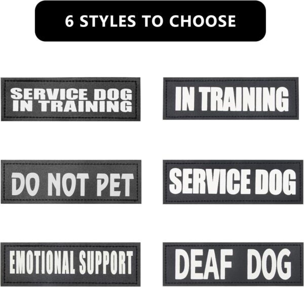 Service Dog in Training Patches,Coolrunner 2 Pcs Reflective Dog Patches and 1pcs Embroidered Don’t Pet Me Dog Patches with Hook and Loop Fastener Dog Patches for Large Dog Vest Harness(6.3 X 2 in) - Image 4