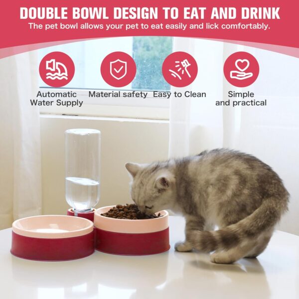 Cat Food Bowl, Cat Bowls Whisker Friendly with Water Dispenser for Cats and Small Dogs - Image 7