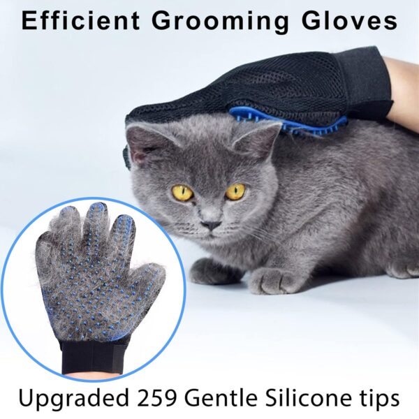 Cat Grooming Glove Brush,Self-Cleaning Slicker Pet Brush for Short and Long Haired Pets,Dog Bath Brush for Shedding and Grooming,Removes Loose Hair and Tangles,Promote Circulation - Image 3