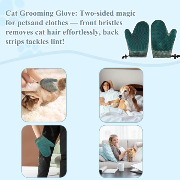 4 Pcs Cat Grooming Kit: Self-Cleaning Slicker Cat Brush, Deshedding Glove, and Cat Corner Massagers for Effortless Shedding, Detangling, and Relaxing Massage - Ideal for Long and Short-Haired Cats - Image 5