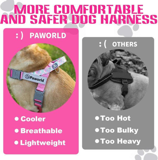 Service Dog Harness and Leash Set, No-Pull Service Dog Vest with 4 PCS Reflective Patches, Dog Vest Harness with Handle, Pet Harness for Small Medium Large Dogs in Training (Pink, S) - Image 5