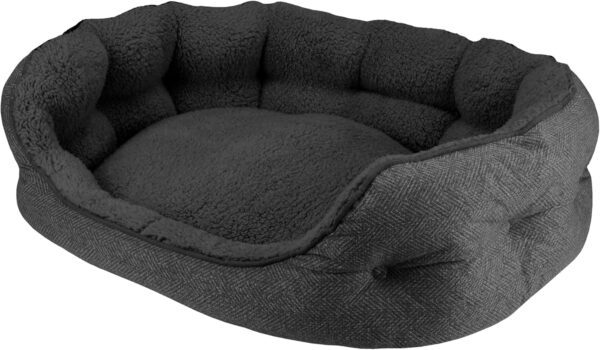 Arlee Cozy Orthopedic Memory Foam Dog Bed - Premium, Durable, Washable, and Easy to Clean Fabric, Chew Proof Pet Bed for Small and Medium Pets, Ultimate Comfort & Style, Oval - Black(M) - Image 3