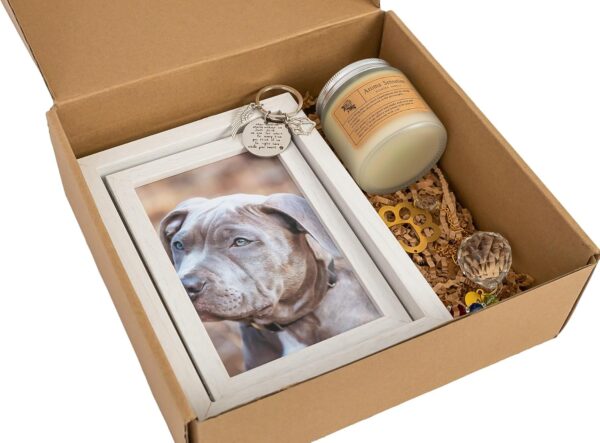 AROU Loss of Dog Sympathy Gift – Pet Memorial Gifts for Dog Set with Keychain, Suncatcher, Candle, Picture Frame – Pet Loss Sympathy Gift for Grieving Friends, Family – Dog Remembrance Gift - Image 7