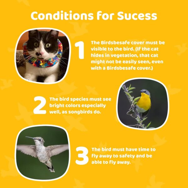 Birdsbesafe® Cat Collar Cover for Birds - Bird Warning Cat Collar, Scientifically Proven to Help Prevent Your Cat from Catching Birds, 2 Cat Collar Covers and 1 Breakaway Cat Collar Included - Image 9