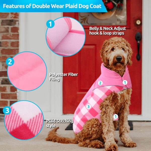 MIGOHI Winter Dog Coat, Reversible Waterproof Reflective Dog Jacket, British Style Dog Clothes for Cold Weather, Warm Pet Vest for Small Medium Large Dog for Winter - Image 7