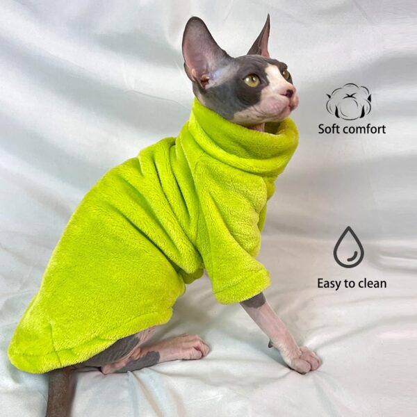 Sphynx Hairless Cats Clothes, Breathable Warm Cats Shirt Hairless Cats Solid Color T-Shirt for Spring Summer Autumn, Cute Cat Wear Clothes Vest Shirts Pet Pajamas for Sphynx, Cornish Rex - Image 3