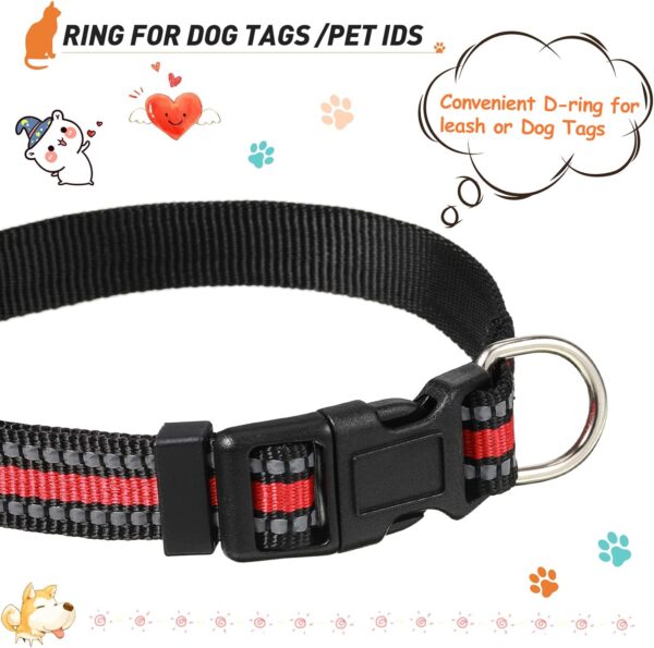 3 Pieces Dog Collar Reflective Dog Collar Nylon Dog Collar Adjustable Dog Collars Quick Release Dog Collar Pet Collars for Dogs - Image 4