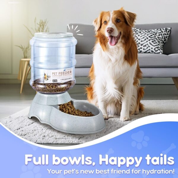 Flexzion Gravity Pet Feeder Food Dispenser (6-12 lb Size) for Dogs Cats Automatic Replenish Dry Food Storage Container Bowl for Small Medium Breed Dog Cat Animal Feeding Watering Fountain Supplies - Image 3