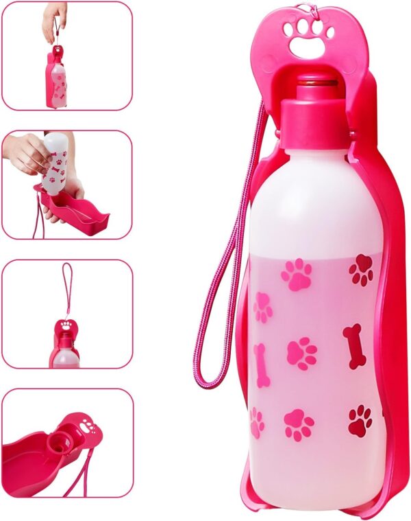 Dog Water Bottle 325ML/11oz 650ML/22oz Portable Dispenser Travel Water Bottle Bowl for Dog Cat Small Animals (22oz/650ml) - Image 6