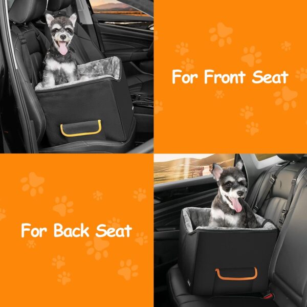 Dog Car Seat for Small Dogs, Elevated Dog Booster Seat Pet Travel Carrier Bed for Car with Adjustable Straps Pet Car Booster Seat for Small Dogs Cats - Image 6